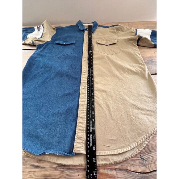 Cumberland Outfitters Western Pearl Snap Shirt Mens XL Aztec Colorblock 90s - Picture 6 of 7